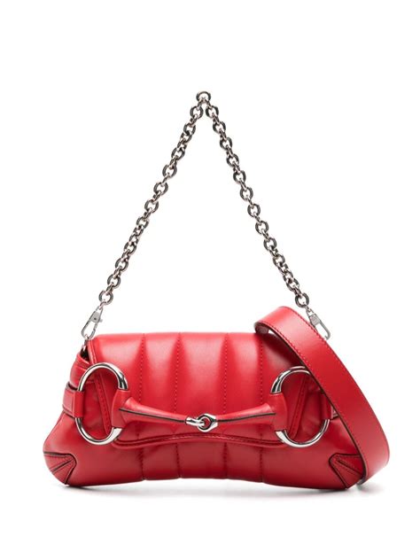 gucci classic red chain bag|gucci horsebit chain shoulder bag.